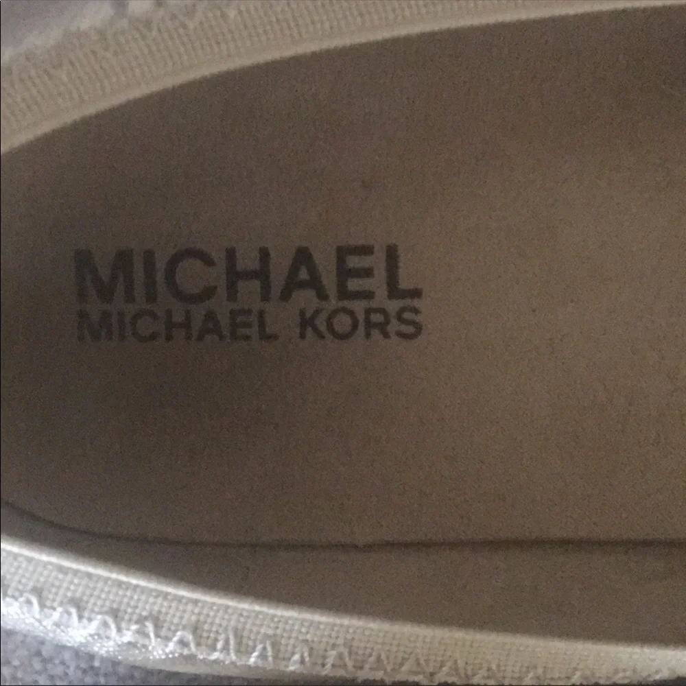 Michael Kors gold “Rover Lux” flats